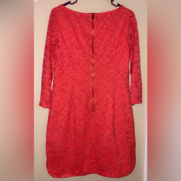 NWOT Vince Camuto Coral Lace Overlay cocktail Mini Dress size 8 ORIGINAL $180 - Picture 7 of 8